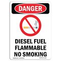 Signmission Safety Sign, OSHA Danger, 10" Height, Diesel Fuel Flammable, Portrait OS-DS-D-710-V-1128